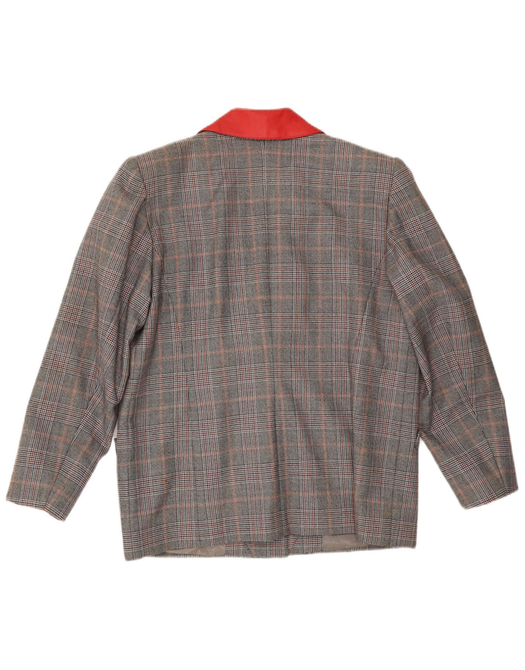 VINTAGE Womens 3 Button Blazer Jacket UK 16 Large Grey Check