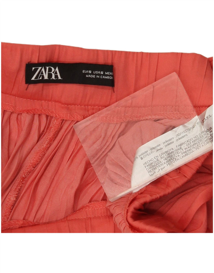ZARA Womens Casual Shorts Small W26 Red Polyester