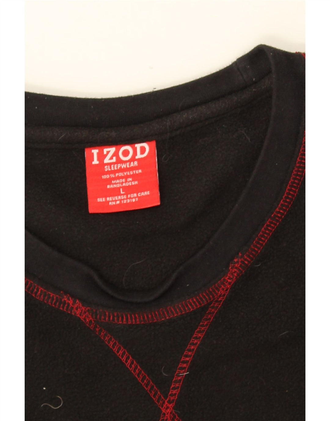 IZOD Mens Fleece Jumper Large Black Polyester