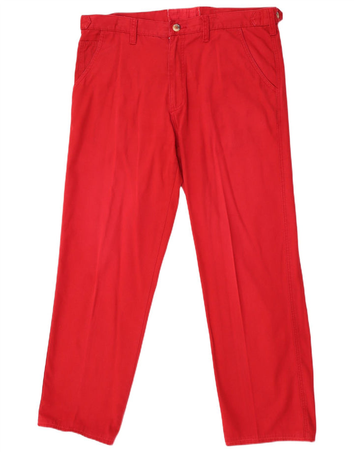 Slam Mens Straight Chino Trousers W36 L29 Red