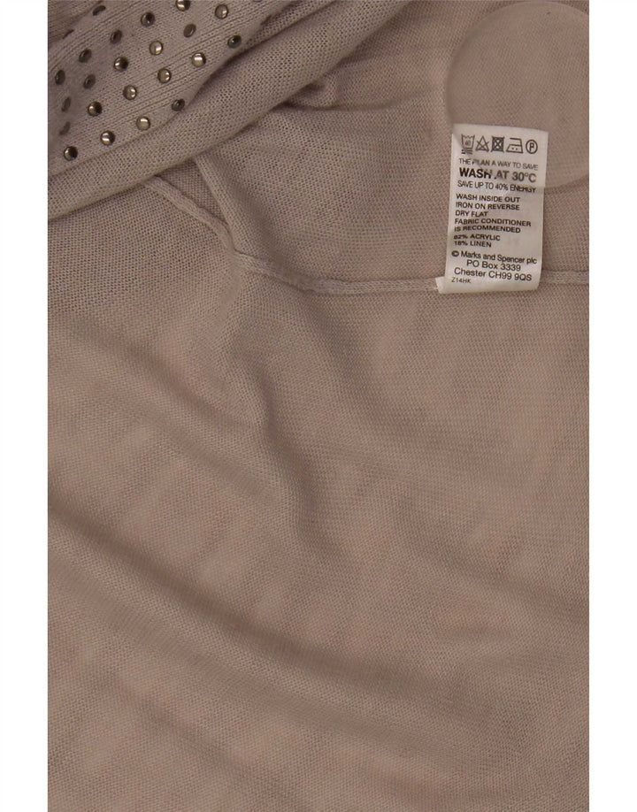 Marks & Spencer Womens Asymmetric Cardigan Top UK 14 Medium  Grey Acrylic