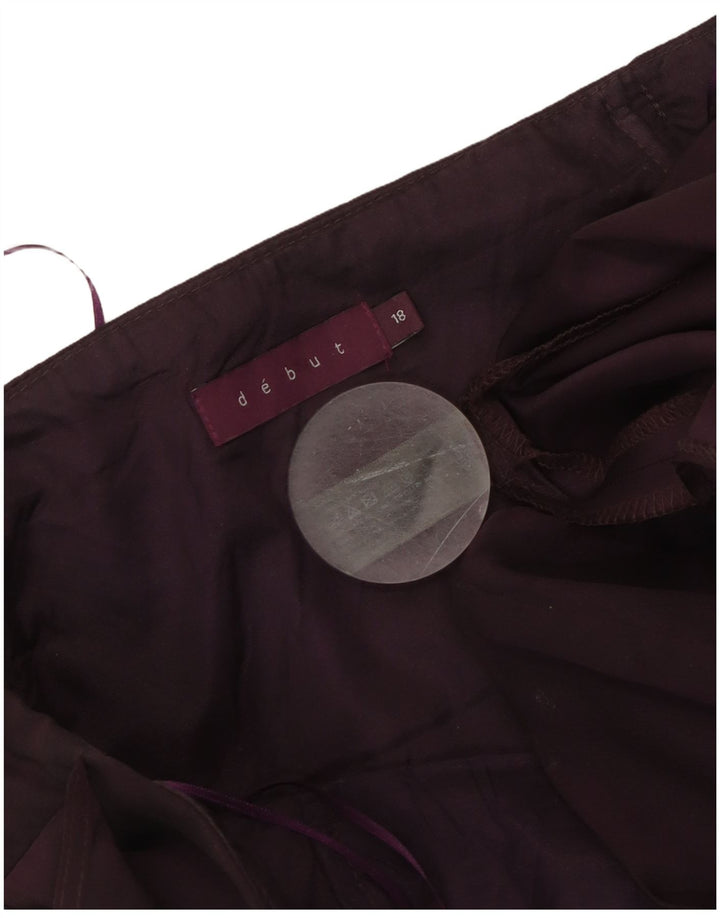 DEBUT Womens Maxi Strapless Dress UK 18 XL Purple Polyester