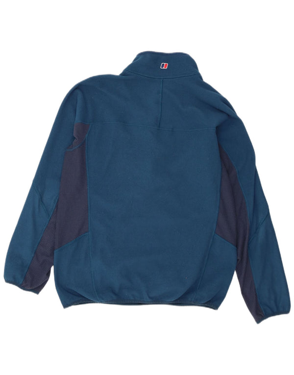 Berghaus Mens Zip Neck Fleece Jumper Large Blue Colourblock Polyester