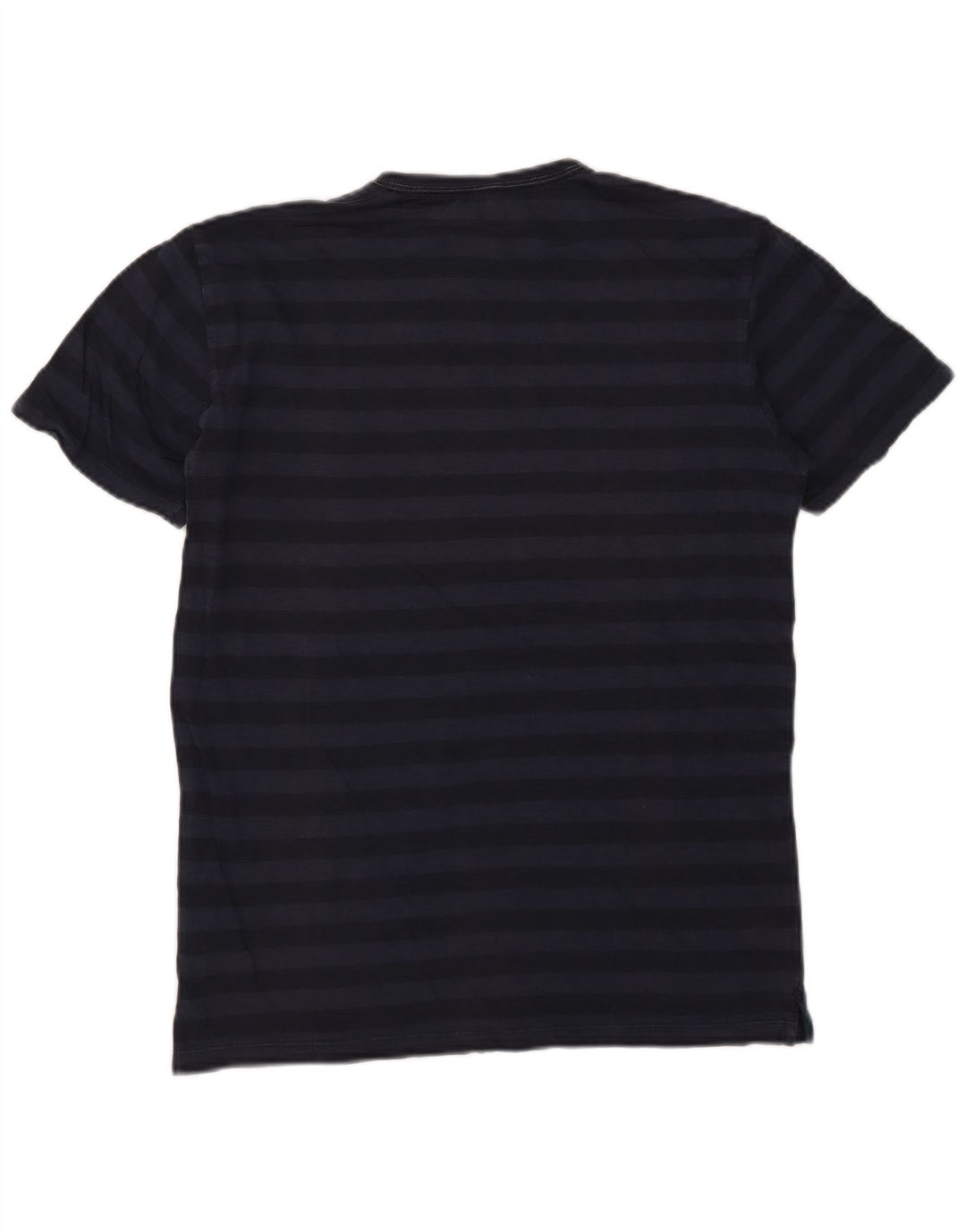 SUN68 Mens T-Shirt Top Medium Navy Blue Striped Cotton