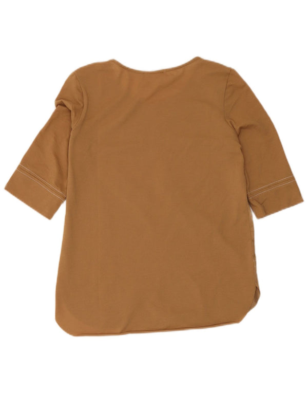 Zara Womens Blouse Top UK 10 Small Brown