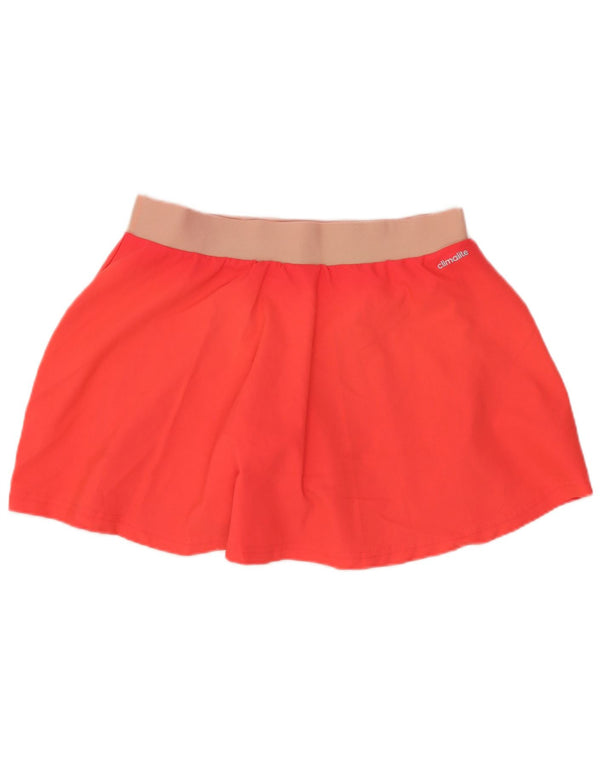 ADIDAS Womens Climalite Tennis Skirt UK 8/10 Small Orange Polyester