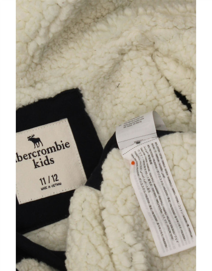 ABERCROMBIE & FITCH Boys Graphic Zip Hoodie Sweater 11-12 Years Navy Blue