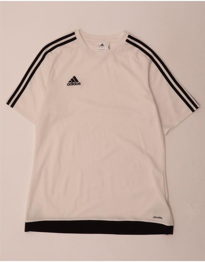 Adidas Mens Climalite T-Shirt Top Large White Colourblock Polyester