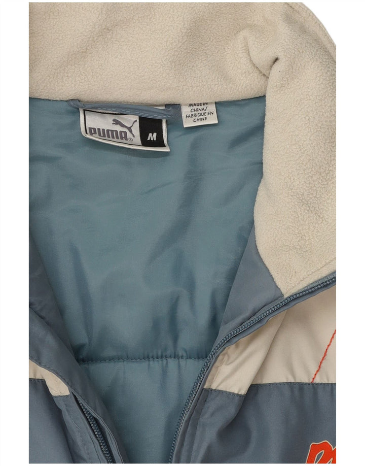 Puma Mens Padded Jacket UK 38 Medium Blue Colourblock