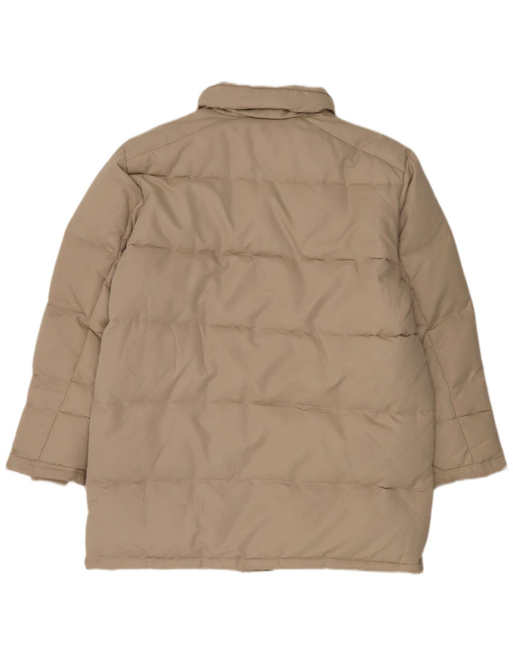 Fay Mens Hooded Padded Coat UK 40 Large Beige Polyester