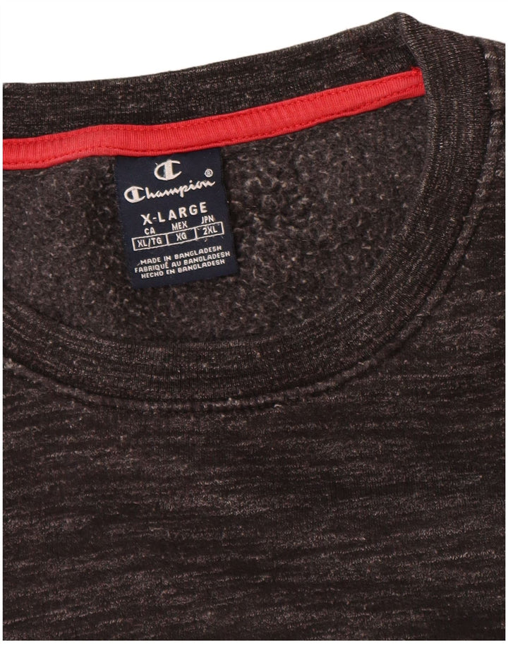 Champion Mens Graphic Sweatshirt Jumper XL Grey Flecked