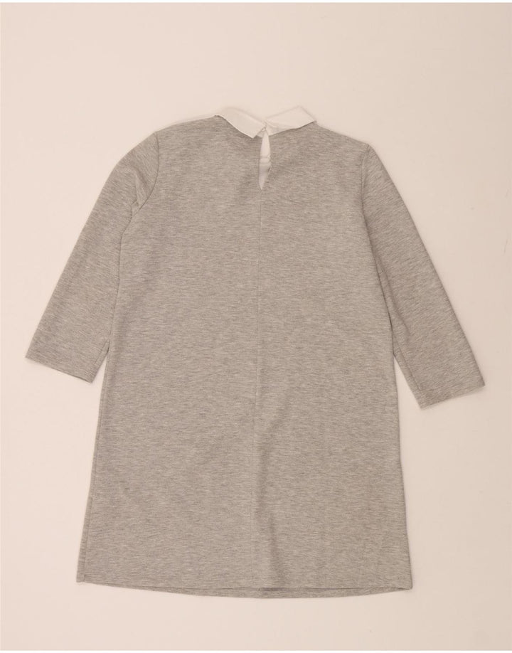 ZARA Womens 3/4 Sleeve Basic Dress UK 10 Small Grey Cotton Vintage Zara and Second-Hand Zara from Messina Hembry 
