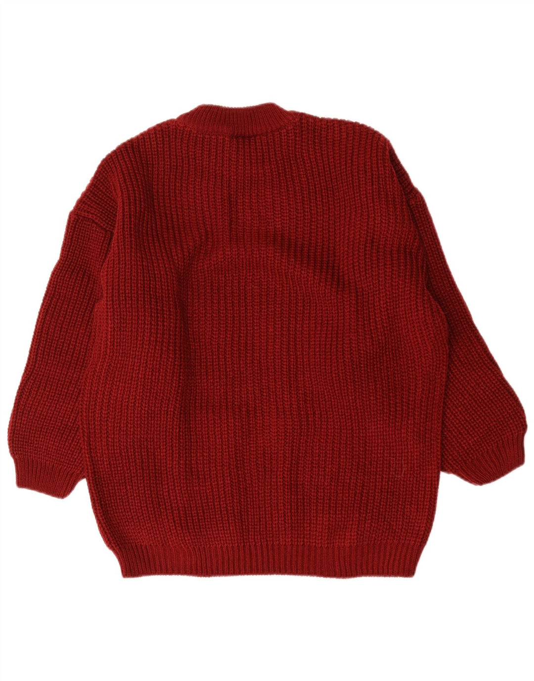 Vintage Womens Oversized Crew Neck Jumper Sweater EU 38/40 Medium Maroon
