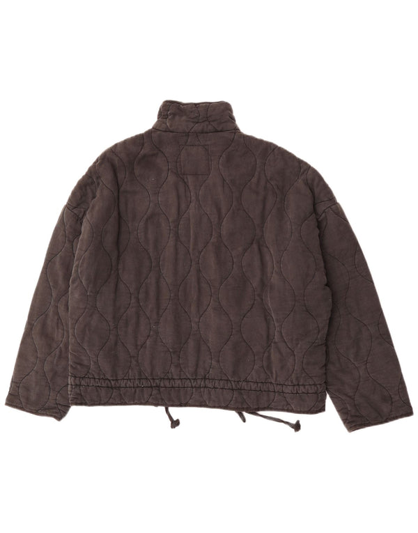 Zara Womens Oversized Quilted Jacket UK 14 Medium Black Polyester