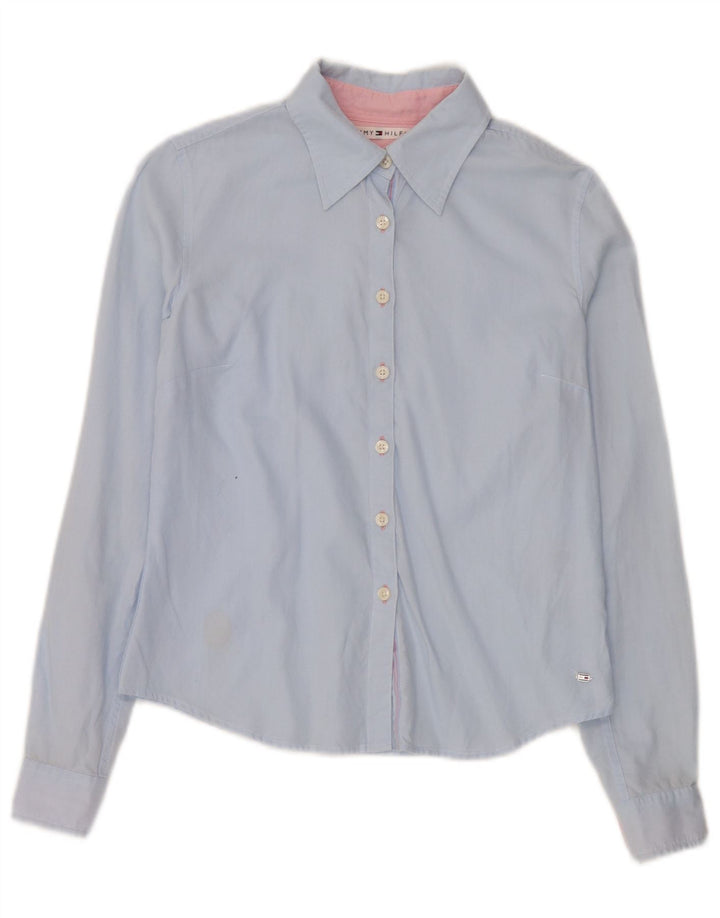 Tommy Hilfiger Womens Shirt US 4 Small Blue Cotton