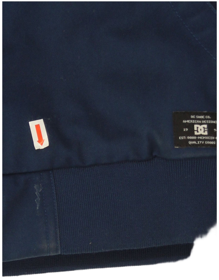 DC Mens Hooded Bomber Jacket UK 40 Large Navy Blue Cotton