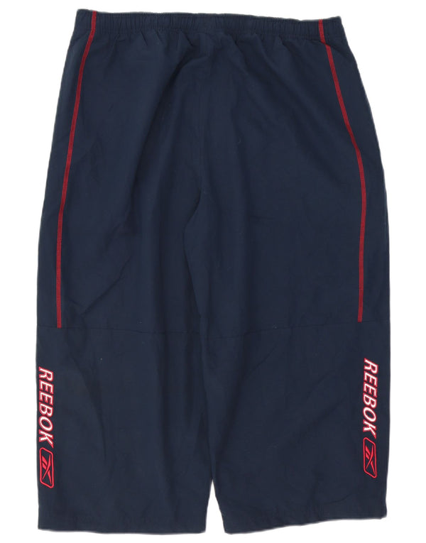 Reebok Mens Graphic Capri Tracksuit Trousers XL Navy Blue Polyester