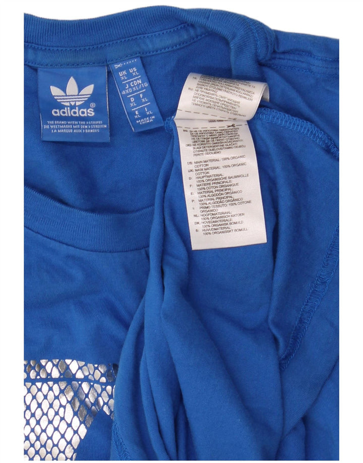 Adidas Mens Graphic T-Shirt Top XL Blue Cotton
