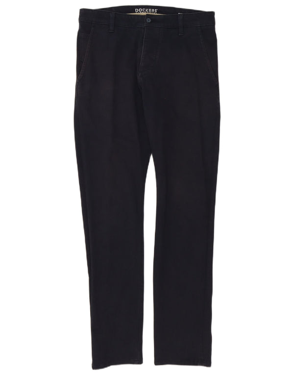 Dockers Mens Slim Chino Trousers W30 L32 Navy Blue Cotton