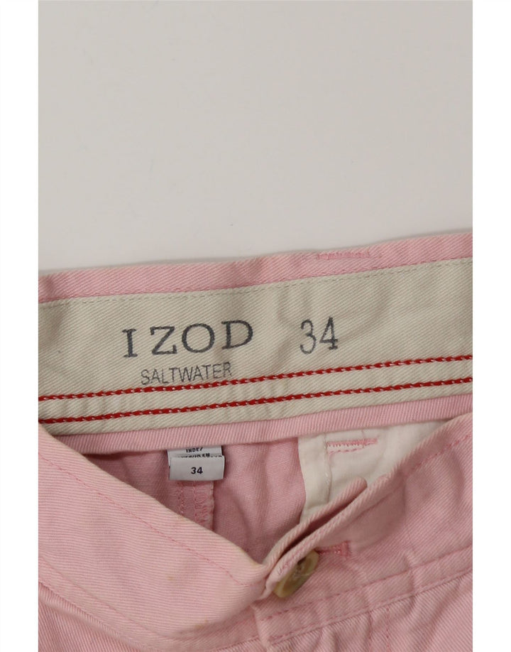 IZOD Mens Chino Shorts W34 Large Pink Cotton