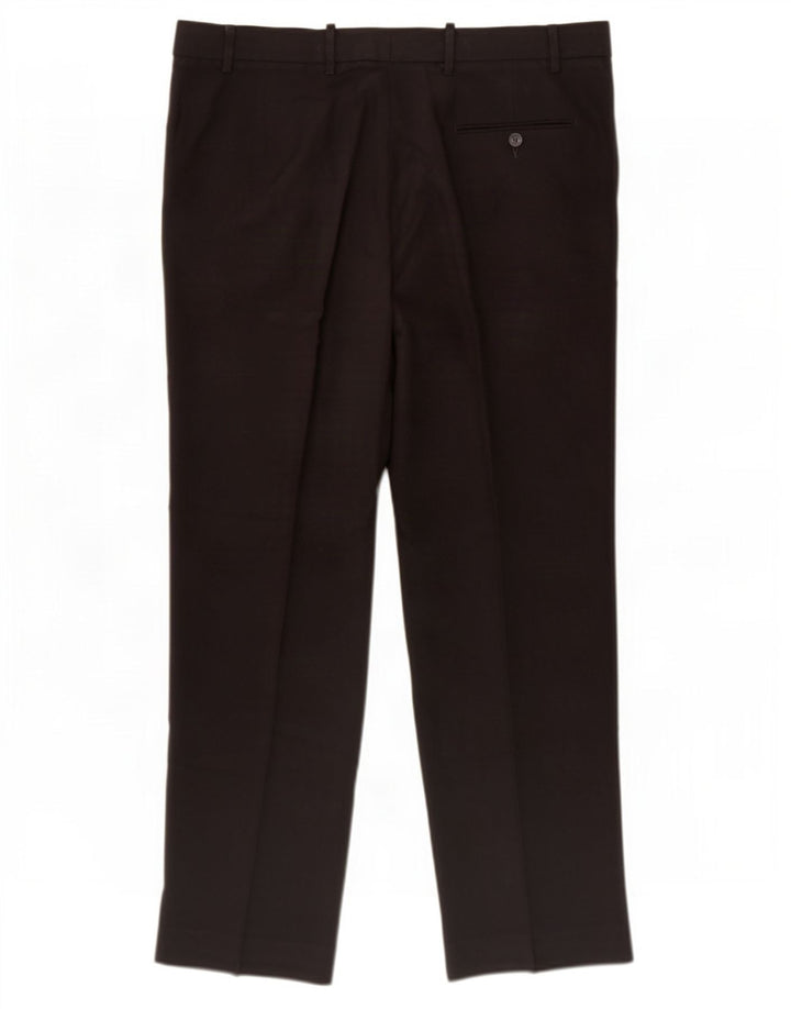 Marks & Spencer Mens Regular Suit Trousers W38 L31 Black Polyester
