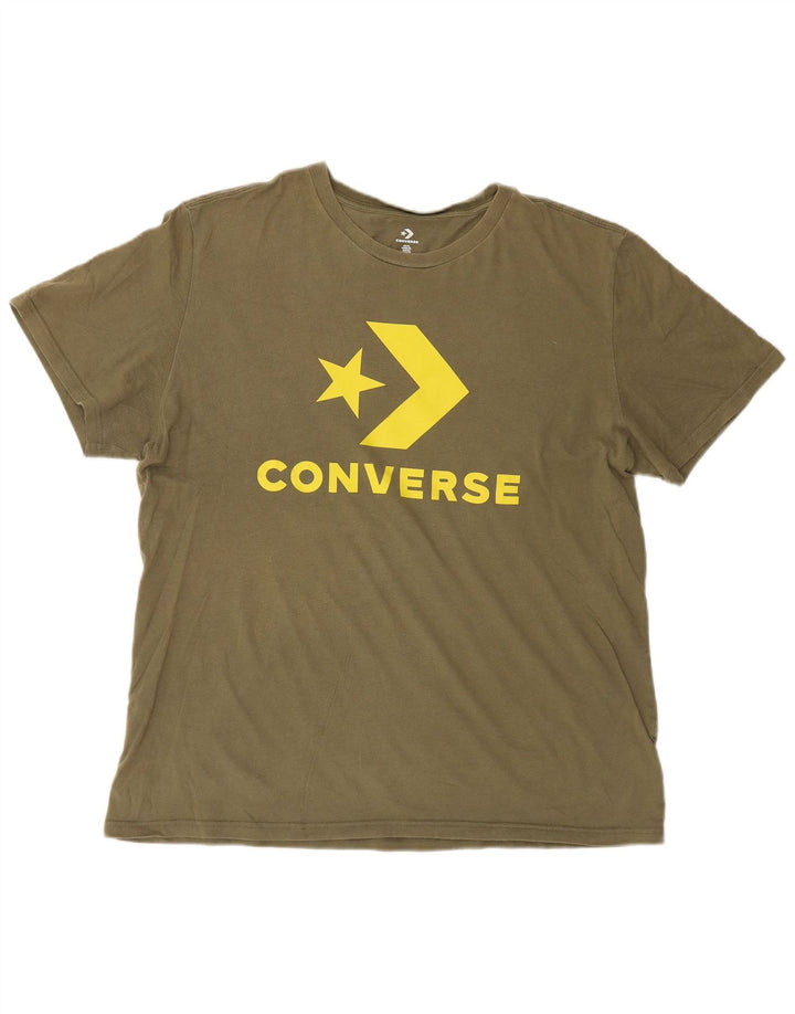 Converse Mens Graphic T-Shirt Top XL Khaki