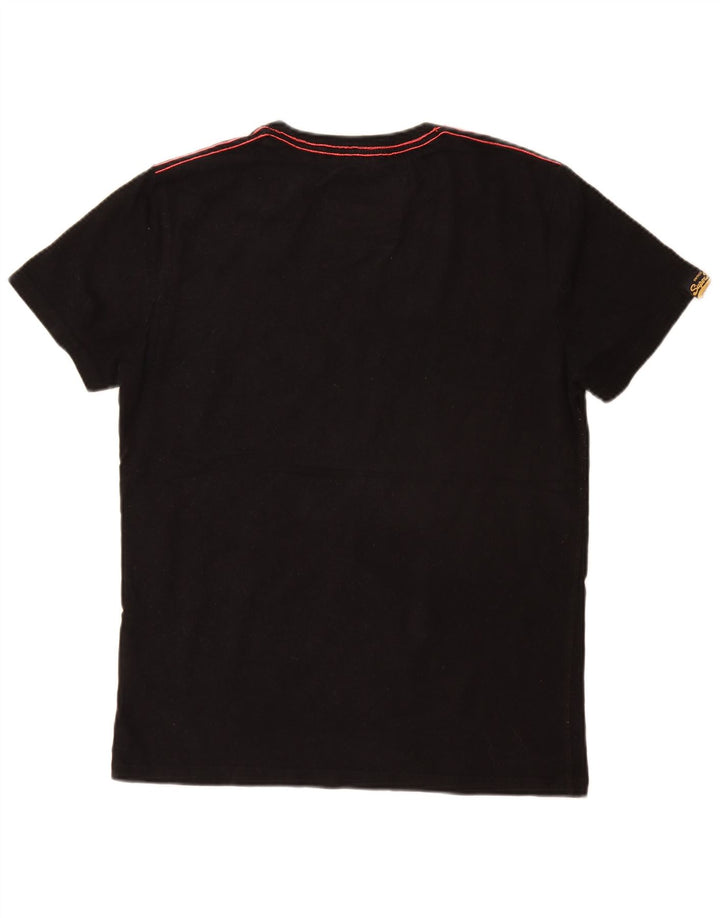 SUPERDRY Mens Graphic T-Shirt Top Large Black Cotton