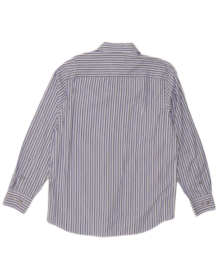 CALVIN KLEIN Mens Shirt Medium Blue Striped Cotton