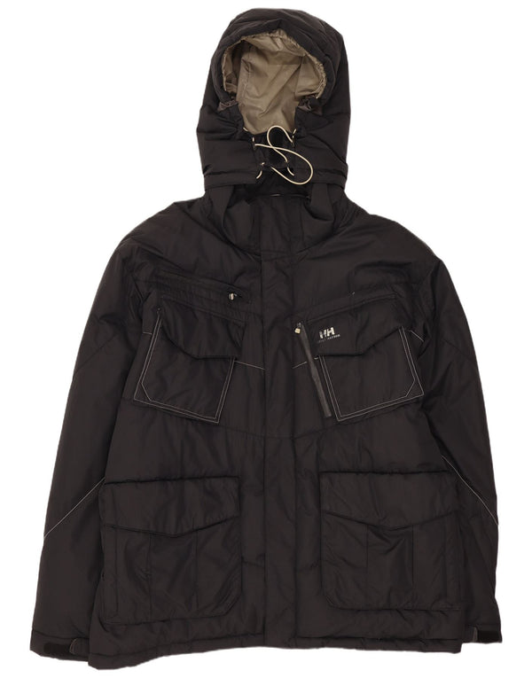 Helly Hansen Mens Hooded Padded Jacket UK 42 XL Black Nylon