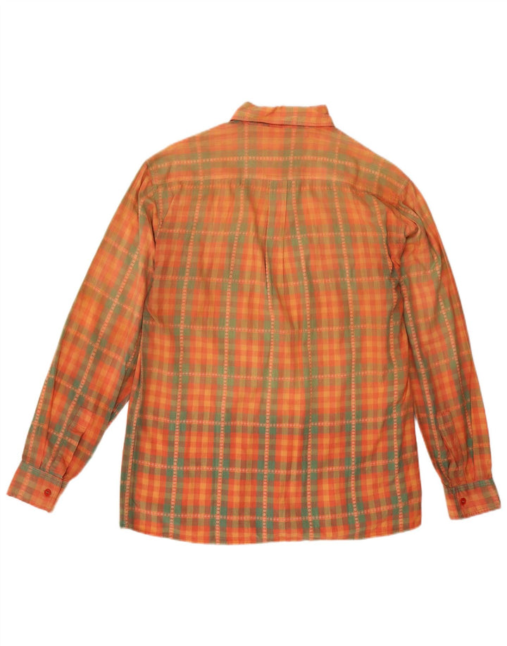 Vintage Mens Shirt Small Orange Check