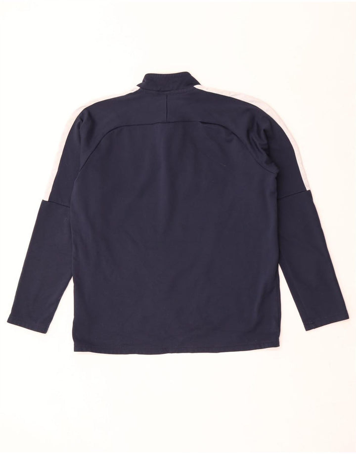 Nike Mens Dri Fit Pullover Tracksuit Top Medium Navy Blue Colourblock