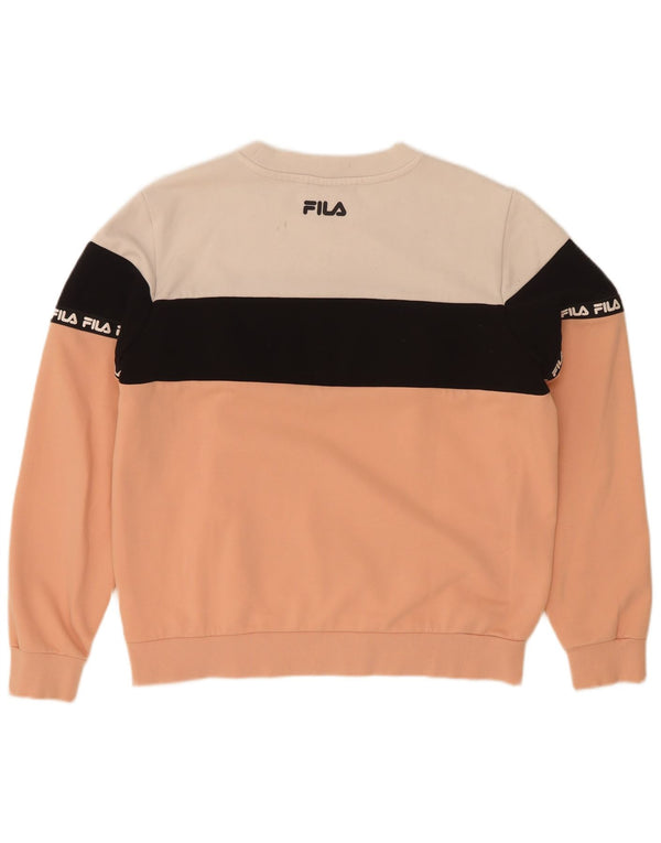 Fila Womens Graphic Sweatshirt Jumper UK 14 Medium Multicoloured