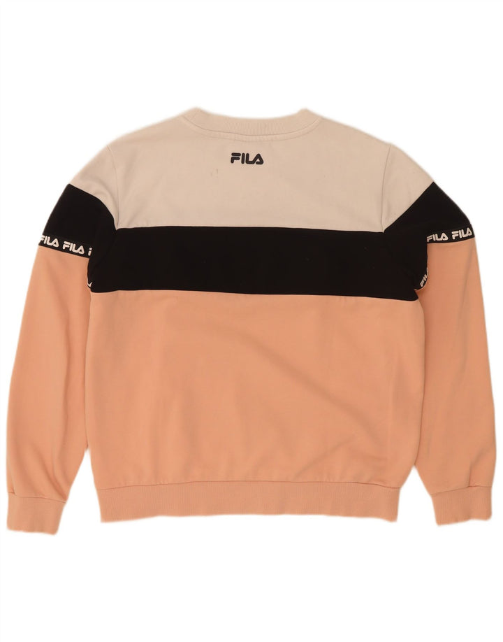 Fila Womens Graphic Sweatshirt Jumper UK 14 Medium Multicoloured