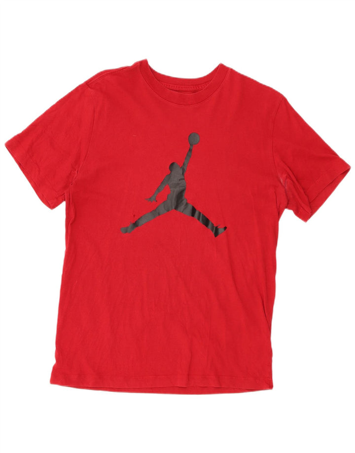 JORDAN Mens Graphic T-Shirt Top Medium Red Cotton