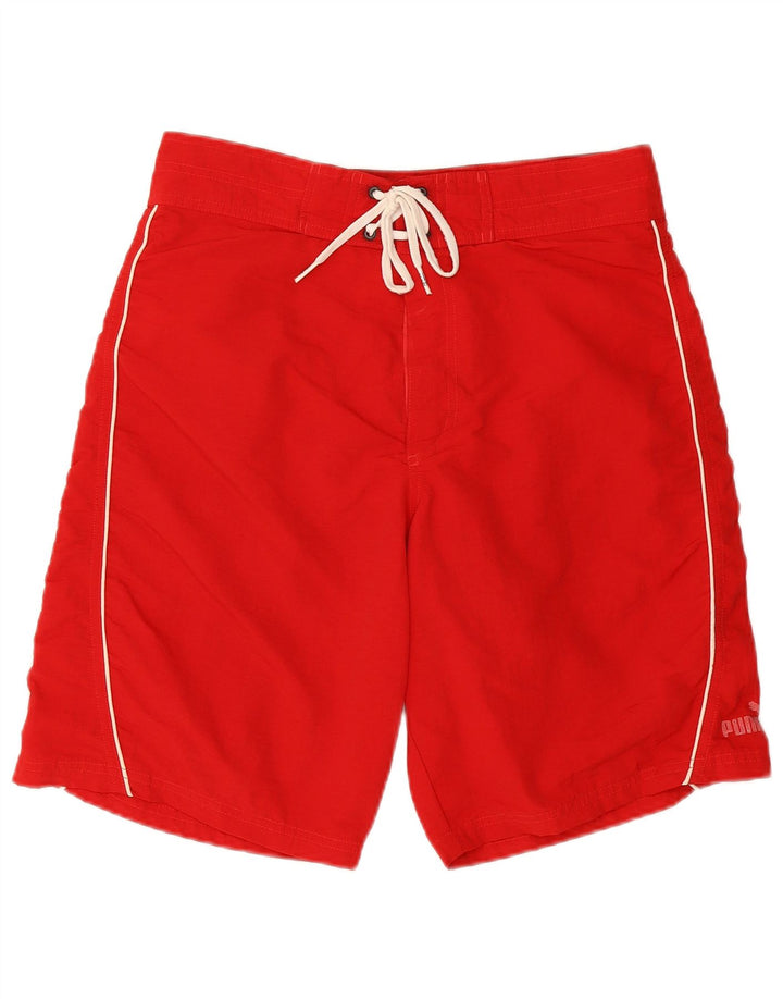 PUMA Mens Swimming Shorts Medium  Red Nylon