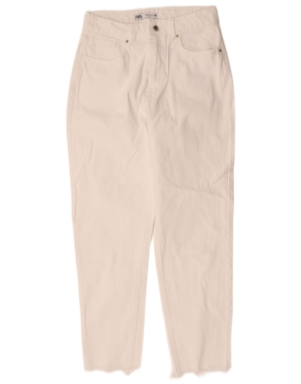 Zara Womens Tapered Jeans EU 38 Small W28 L28 White Cotton