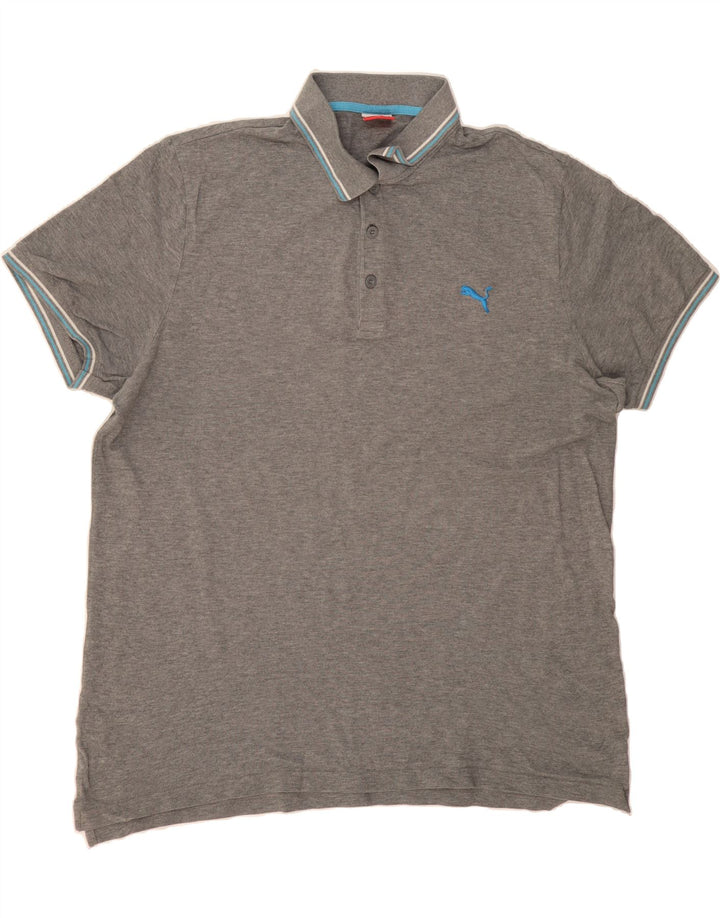 PUMA Mens Polo Shirt 2XL Grey Cotton Vintage Puma and Second-Hand Puma from Messina Hembry 