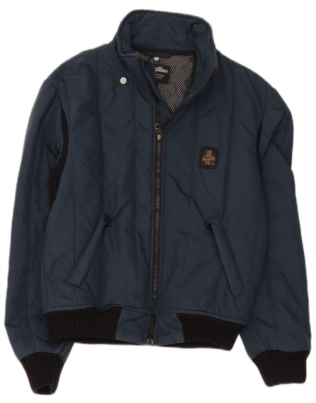 REFRIGIWEAR Mens Bomber Jacket UK 36 Small Navy Blue Polyamide