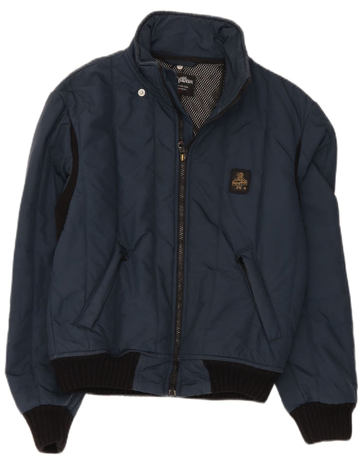 REFRIGIWEAR Mens Bomber Jacket UK 36 Small Navy Blue Polyamide