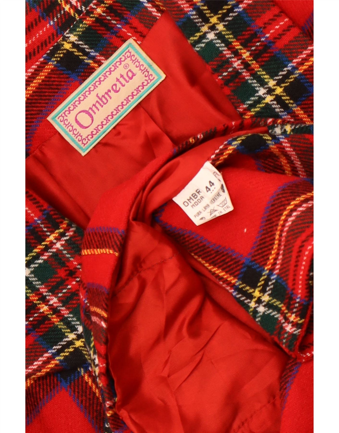 Vintage Womens 2 Button Blazer Jacket IT 44 Medium Red Check Wool