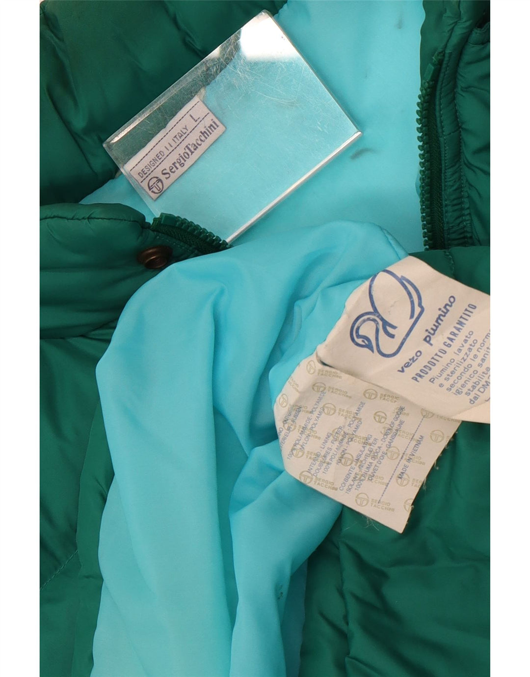 Sergio Tacchini Mens Padded Jacket UK 40 Large Green Polyamide