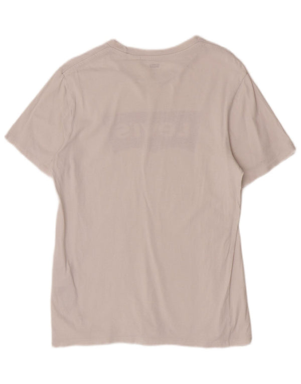Levi's Mens Regular Fit Graphic T-Shirt Top Small White Cotton Logo