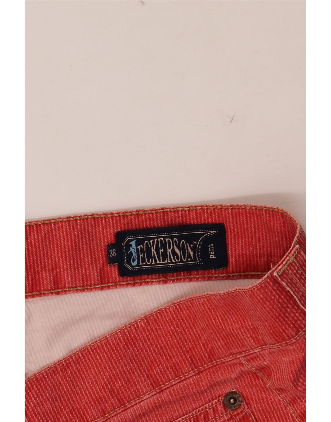 JECKERSON Mens Straight Casual Trousers W36 L34 Red