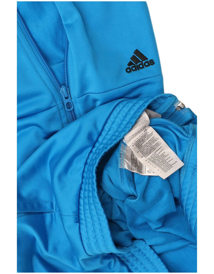 ADIDAS Mens Graphic Tracksuit Top Jacket Small Blue Polyester