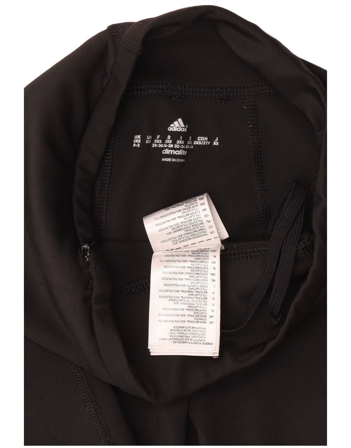 ADIDAS Womens Climalite Leggings UK 0/2 2XS  Black Colourblock Polyester