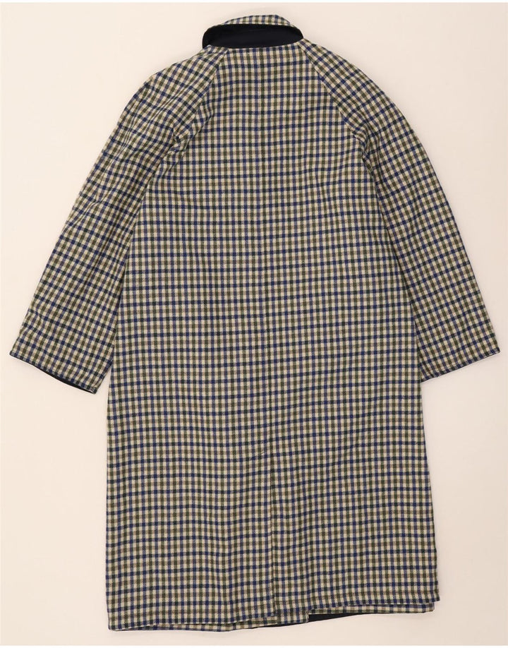 Vintage Womens Reversible Overcoat IT 42 Medium Navy Blue Polyester