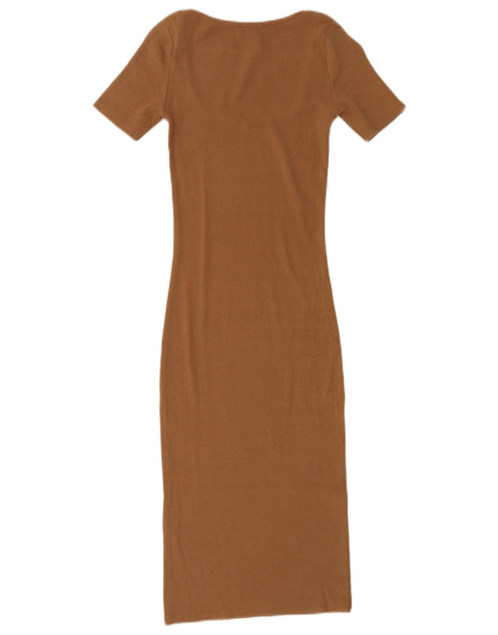 Zara Womens Bodycon Dress UK 8 Small Brown