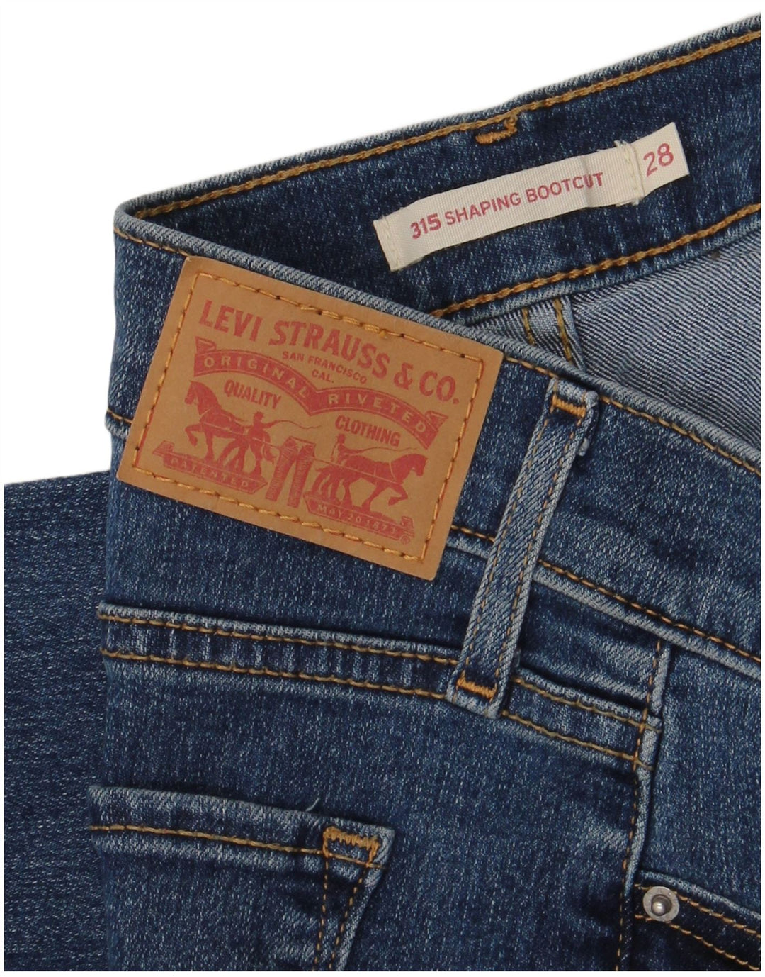 Levi's Womens 315 Shaping Bootcut Jeans W28 L32 Blue Cotton