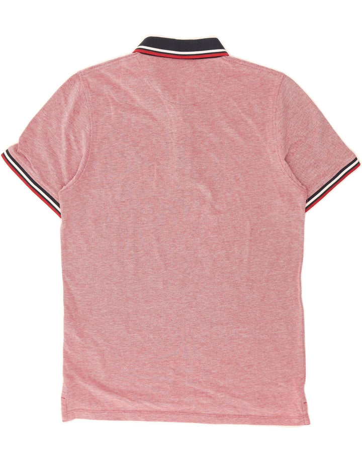 JACK & JONES Mens Polo Shirt Medium Red Flecked Cotton Vintage Jack & Jones and Second-Hand Jack & Jones from Messina Hembry 