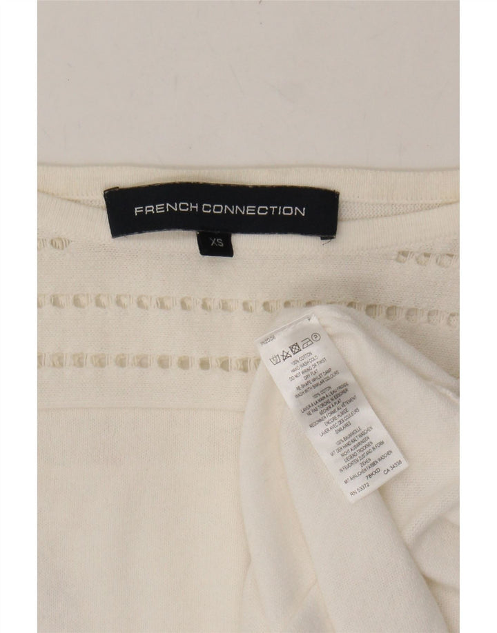 FRENCH CONNECTION Womens Oversized Blouse Top UK 6 XS White Cotton Vintage French Connection and Second-Hand French Connection from Messina Hembry 